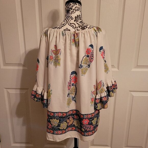 Yahada boho neon floral top - Picture 3 of 7